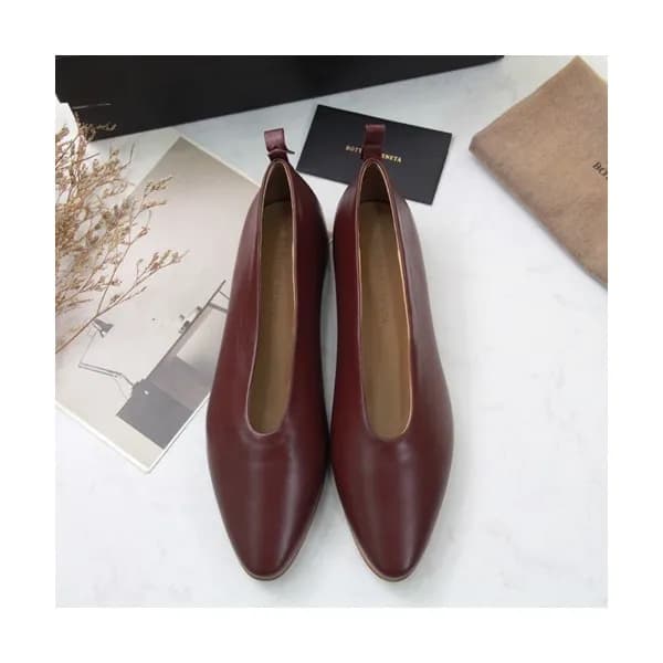 Bottega Veneta 2019 Ladies Leather Flat Shoes - 보테… - 1
