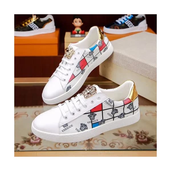 Versace 2019 Mens Leather Sneakers - 베르사체 2019 남성용… - 1