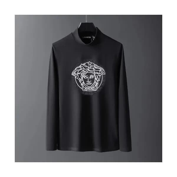 Versace 2019 Mens Medusa Logo Turtle-neck Tshirt -… - 1