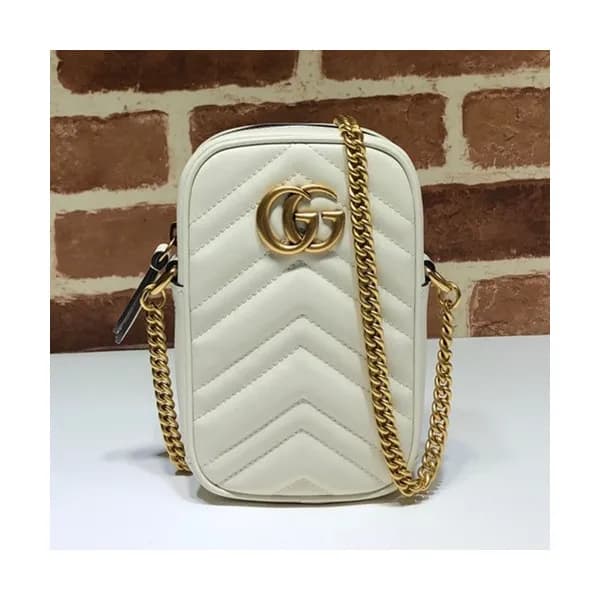 Gucci 2019 Marmont Leather Mini Chain Shoulder Bag… - 1