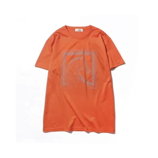 Hermes 2020 Mens Crew-neck Silket Short Sleeved Ts… - 1