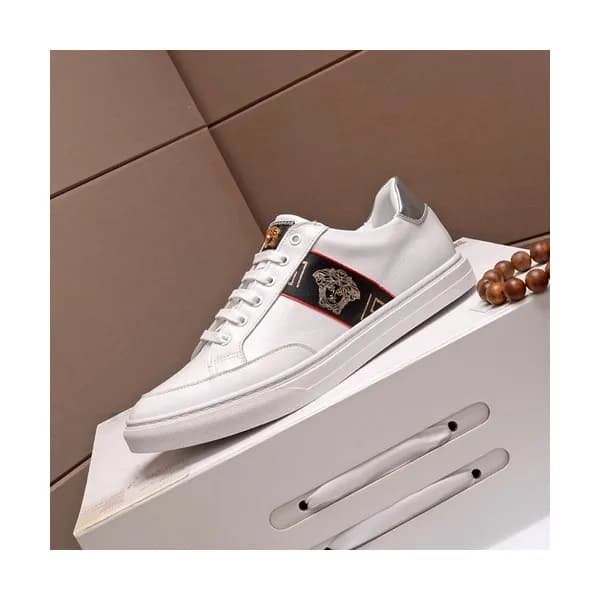 Versace 2020 Mens Leather Sneakers - 베르사체 2020 남성용… - 1