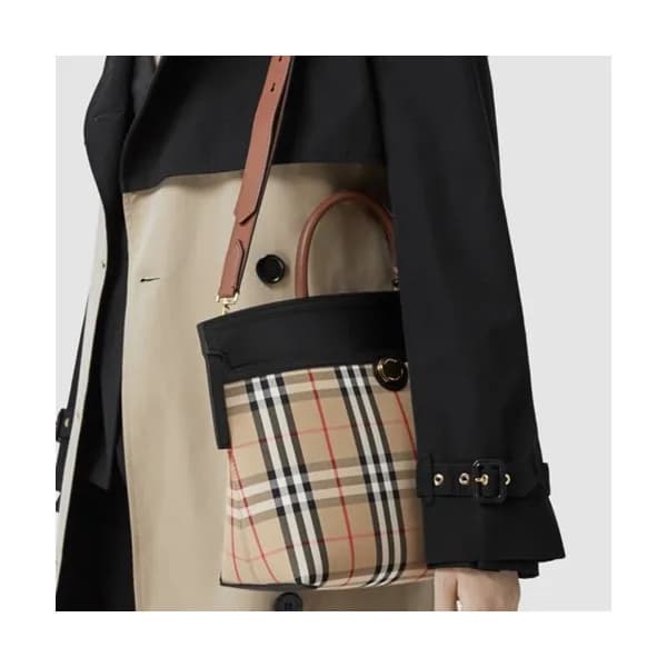 Burberry 2020 Canvas & Leather Tote Shoulder Bag, … - 1