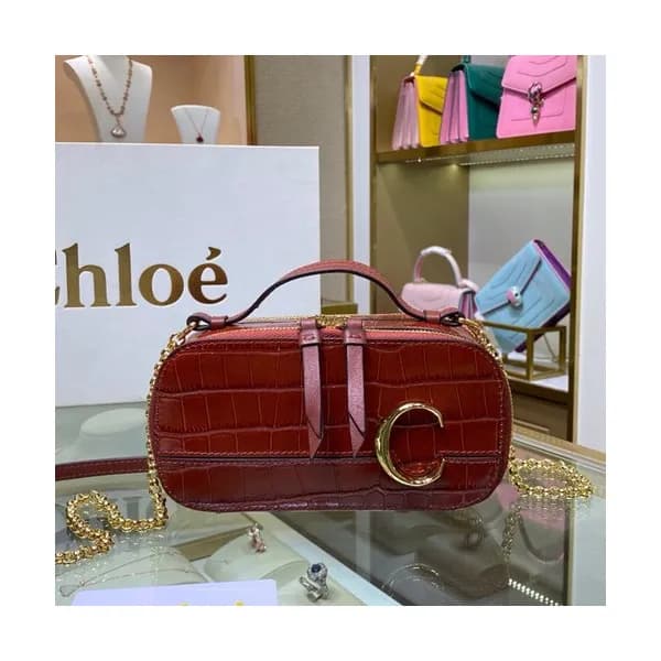 Chole 2020 C Vanity Leather Chain Tote Shoulder Ba… - 1