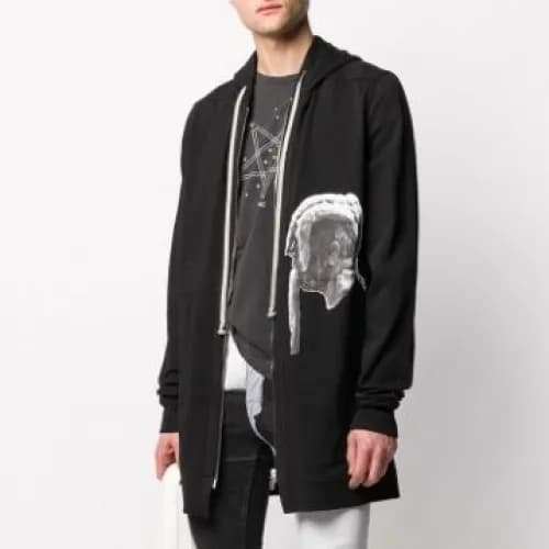 Rick Owens Mens Logo Cotton Zip-up Hooded - 릭오웬스 남… - 1
