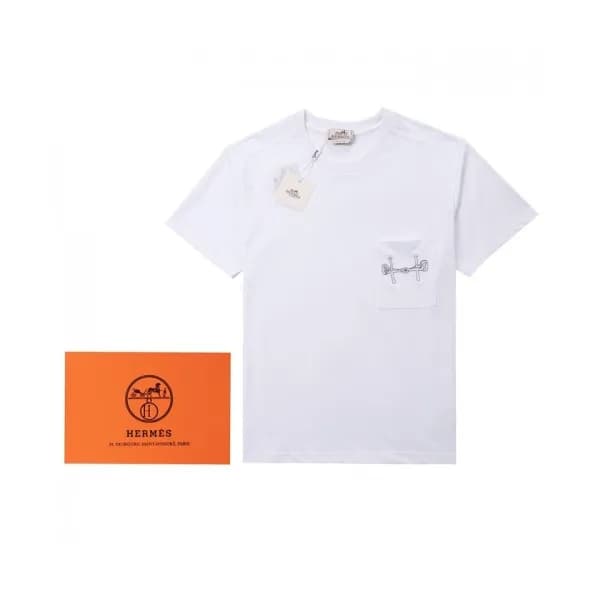[유니크]Hermes Mens Crew-neck Short Sleeved Tshirts … - 1