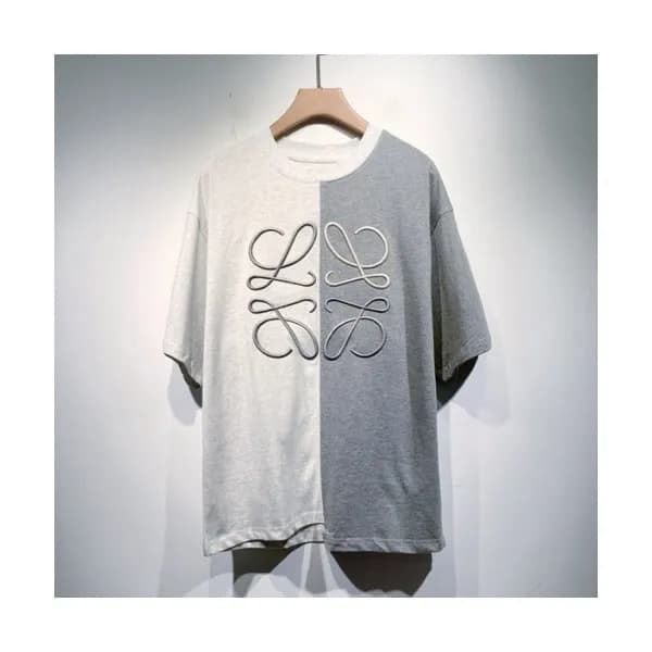 Loewe Mm/Wm Smile Short Sleeved Tshirts Gray - 로에… - 1