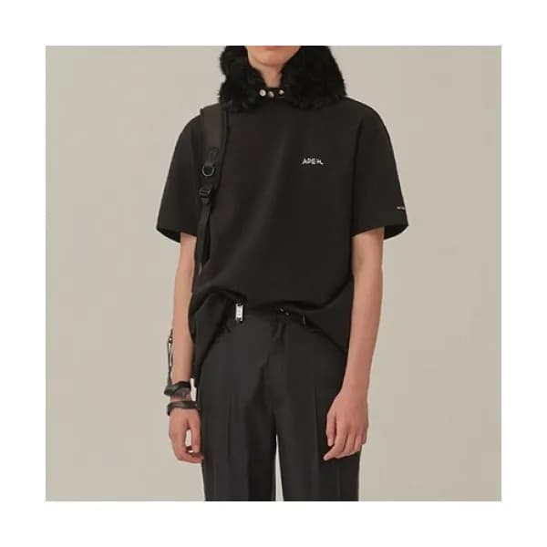 ADER Mens Minimal Cotton Short-sleeved Tshirts Bl… - 1