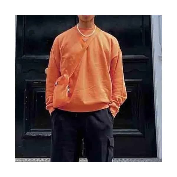 Prada Mens Crew-neck Cotton Tshirts Orange - 프라다 … - 1
