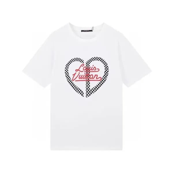 루이비통 남성 크루넥 화이트 반팔티 - Mens White Tshirts - lou0397… - 1
