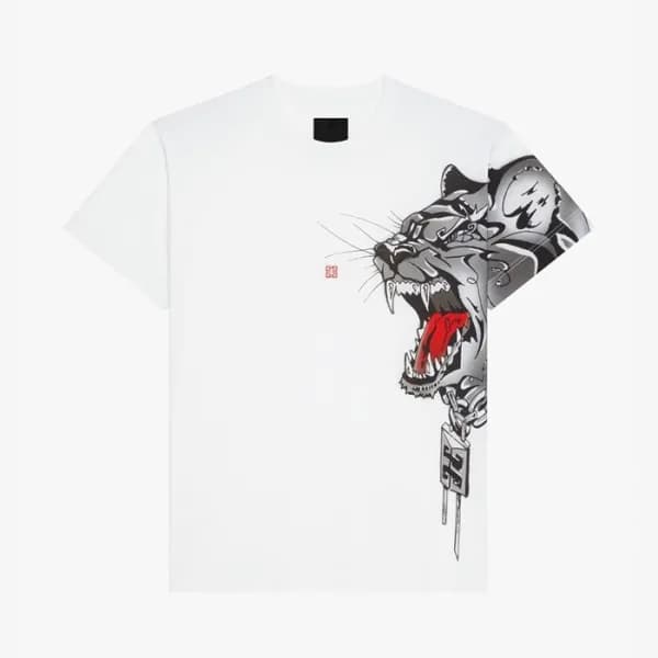 지방시 남성 크루넥 화이트 반팔티 - Mens White Tshirts - giv0628x - 1