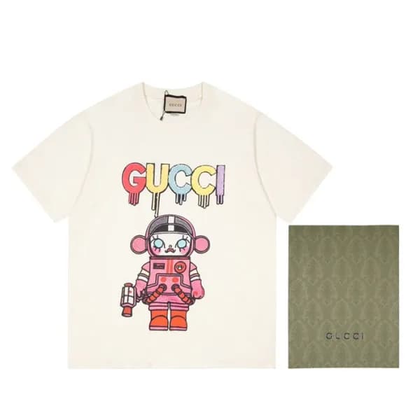구찌 남성 크루넥 화이트 반팔티 - Mens White Tshirts - guc04651x - 1