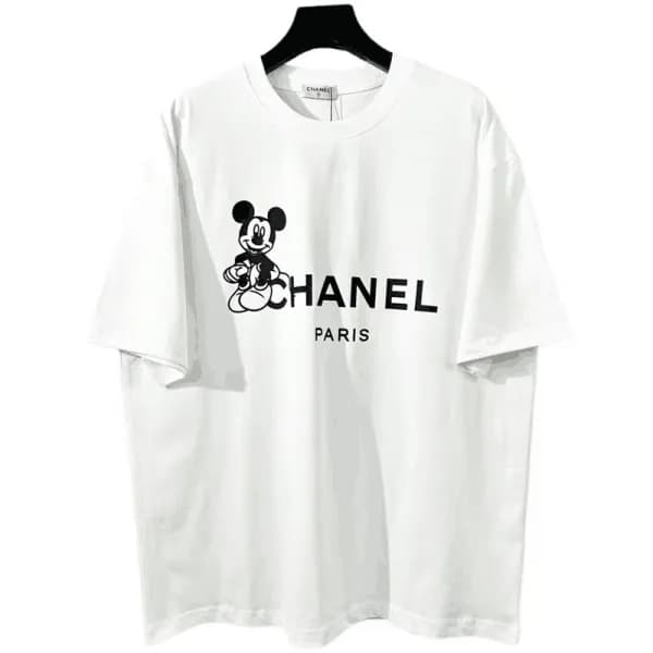 샤넬 남/녀 크루넥 화이트 반팔티 - Unisex White Tshirts - chl088… - 1