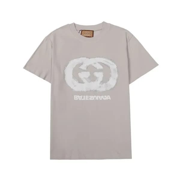 발렌시아가 남성 크루넥 그레이 반팔티 - Mens Gray Tshirts - bal0155… - 1