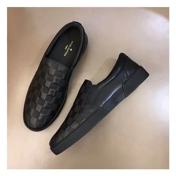 루이비통 남성 클래식 블랙 로퍼 - Mens Black Loafer - lou04965x - 1