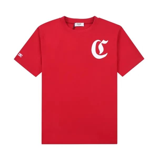 셀린느 남성 크루넥 레드 반팔티 - Celine Mens Red Tshirts - cel4… - 1