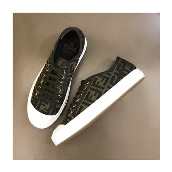 펜디 남/녀 Domino 브라운 스니커즈 - Unisex Brown Sneakers - f… - 1
