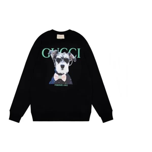 구찌 남/녀 캐쥬얼 블랙 맨투맨 - Unisex Black Tshirts - Guc0505… - 1