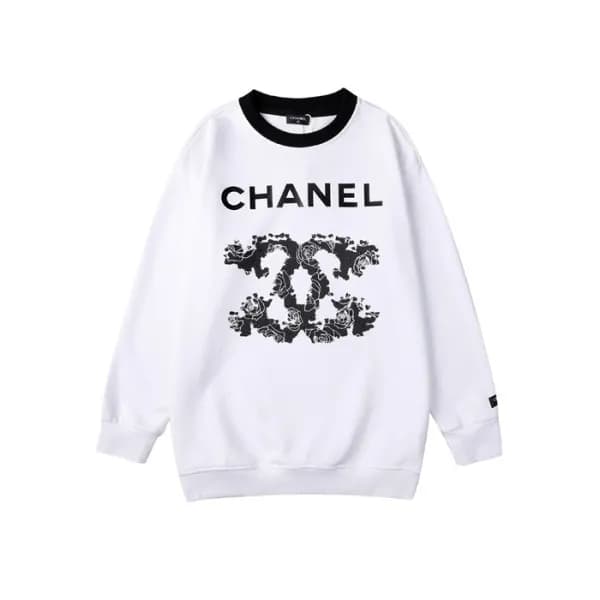 샤넬 남/녀 캐쥬얼 화이트 맨투맨 - Unisex White Tshirts - cnl092… - 1