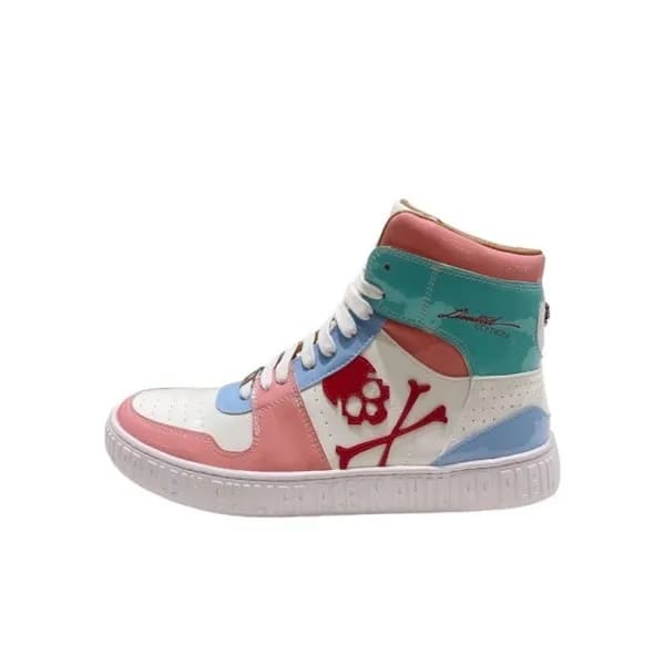 필립플레인 남성 하이탑 핑크 스니커즈 - Mens Pink Sneakers - phi016… - 1