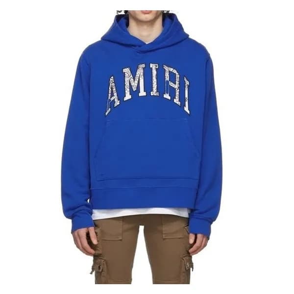 아미리 남성 블루 후드티 - Amiri Mens Blue Hoodie - amr0390x - 1