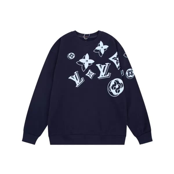 루이비통 남성 모던 네이비 맨투맨 - Louis vuitton Mens Navy Tshir… - 1