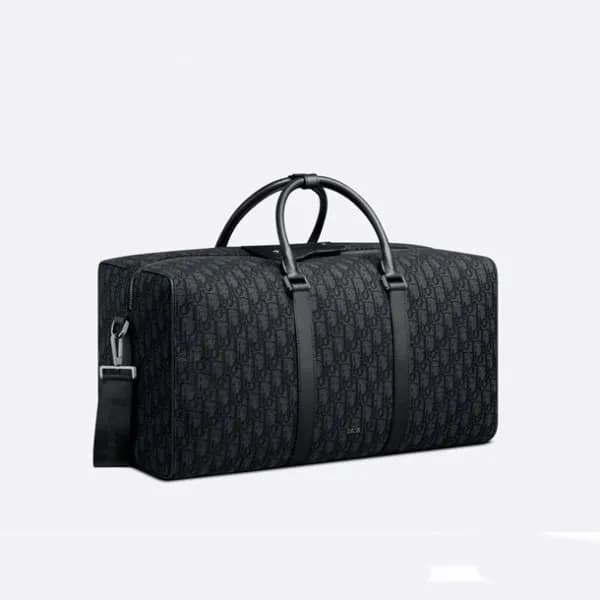 디올 남성 오블리크 블랙 키폴 - Dior Mens Black Keepall - di75x - 1