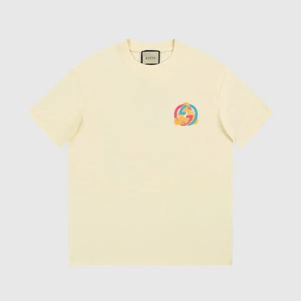 구찌 남/녀 아이보리 크루넥 반팔티 - Gucci Unisex Ivory Short sle… - 1