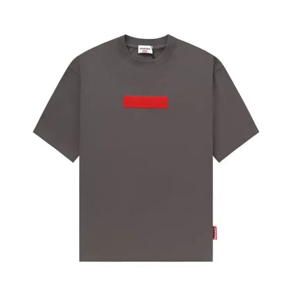 발렌시아가 남성 크루넥 그레이 반팔티 - Balenciaga Mens Gray Short … - 1