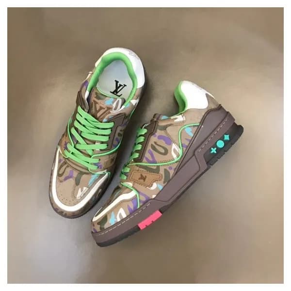 루이비통 남성 카멜 스니커즈 - Louis vuitton Mens Camel Sneaker… - 1