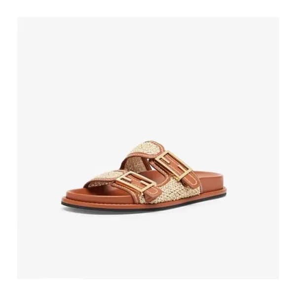 펜디 여성 카멜 슬리퍼 - Fendi Womens Camel Slipper - fe153x - 1