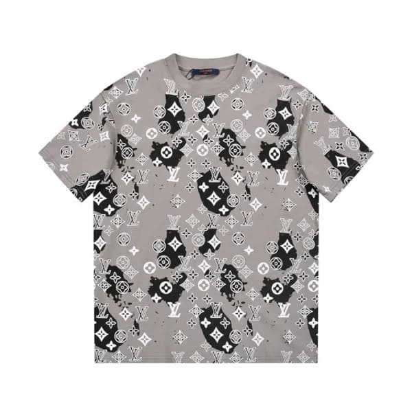 루이비통 남성 크루넥 그레이 반팔티 - Louis vuitton Mens Gray Sho…