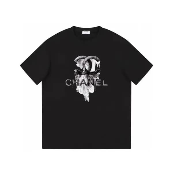 샤넬 남/녀 크루넥 블랙 반팔티 - Chanel Unisex Black Tshirts - … - 1
