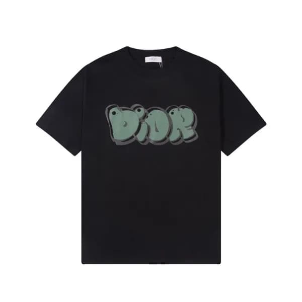 디올 남성 블랙 크루넥 반팔티 - Dior Mens Black Short sleeved T… - 1