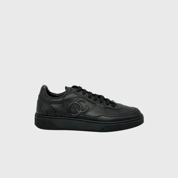 샤넬 남/녀 카프스킨 블랙 스니커즈 【매장-190만원대】 - Chanel Unisex Bl… - 1