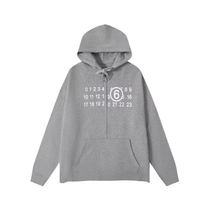 메종마르지엘라 남성 그레이 지퍼 후드티 - Maison margiela Mens Gray … - 1