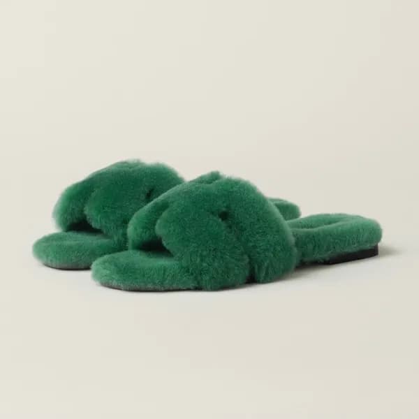 에르메스 여성 그린 슬리퍼 - Hermes Womens Green Slippers - he… - 1