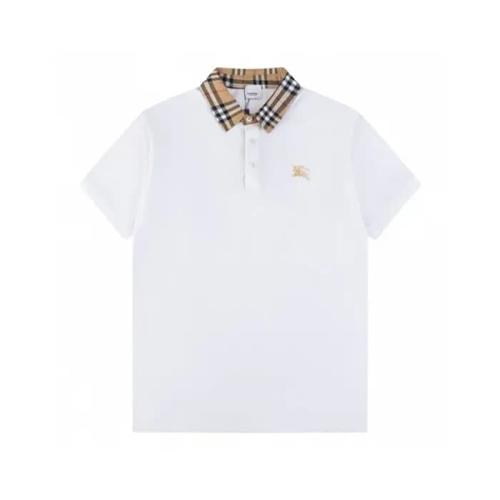 버버리 남성 화이트 폴로 반팔티 - Burberry Mens White Tshirts - … - 1