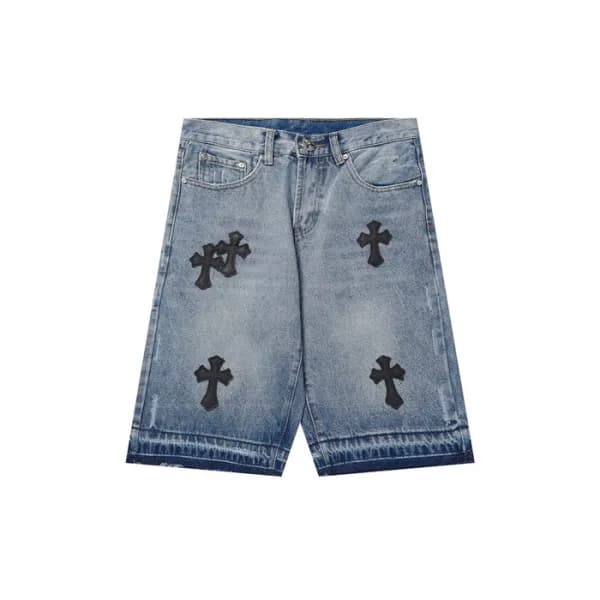 크롬하츠 남성 블루 반바지 - Chrom Hearts Blue Half-pants - ch… - 1