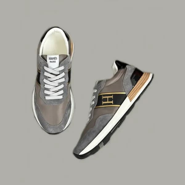 에르메스 남성 엔볼 그레이 스니커즈 - Hermes Mens Gray Sneakers - … - 1