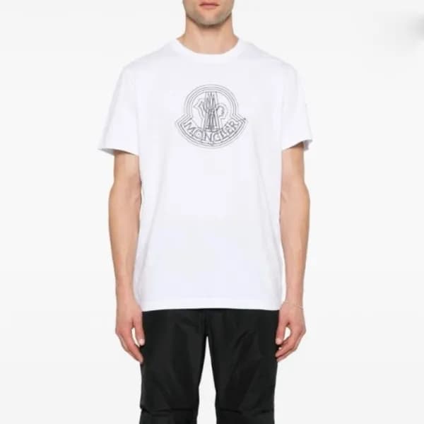 몽클레어 남성 화이트 반팔 티셔츠 - Moncler Mens White Tshirt - m… - 1