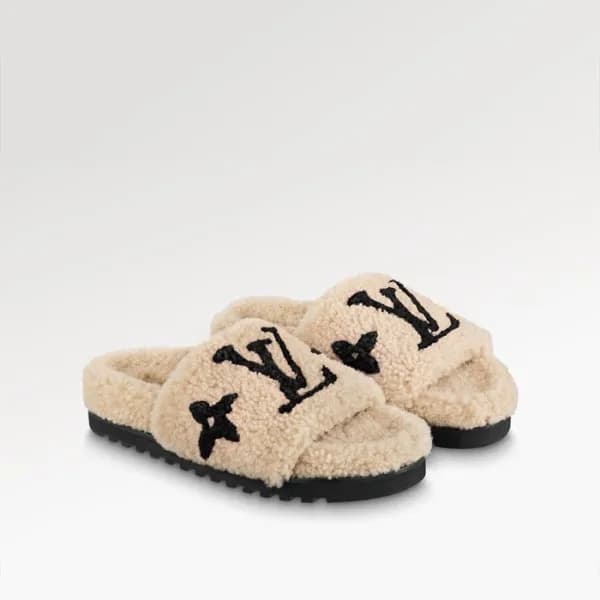 루이비통 여성 봄 디아 플랫뮬 시어링 슬리퍼 - Louis vuitton Womens Sl… - 1