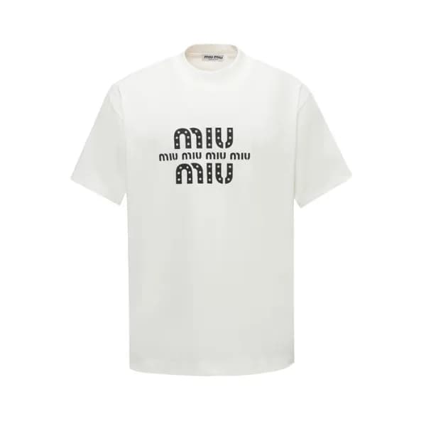 미우미우 남성 라운드 반팔 티셔츠 - Miumiu Mens Round Tshirt - mi… - 1