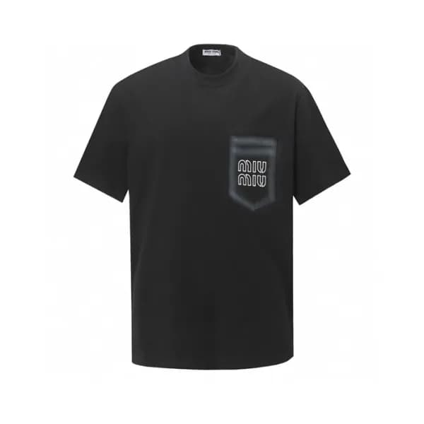 미우미우 남성 라운드 반팔 티셔츠 - Miumiu Mens Round Tshirt - mi… - 1