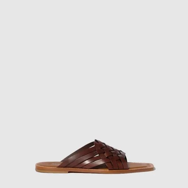 미우미우 여성 가죽 슬라이드 - Miumiu Womens Leather Slides - m… - 1