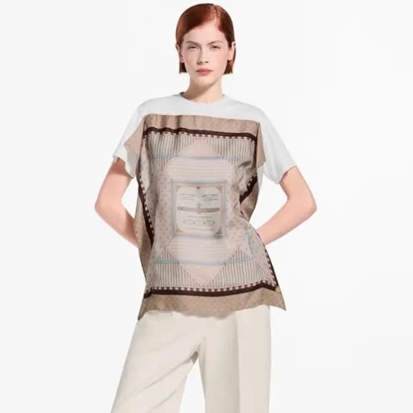 루이비통 여성 트렁크 스카프 앞면 티셔츠 - Louis vuitton Womens Trun… - 1