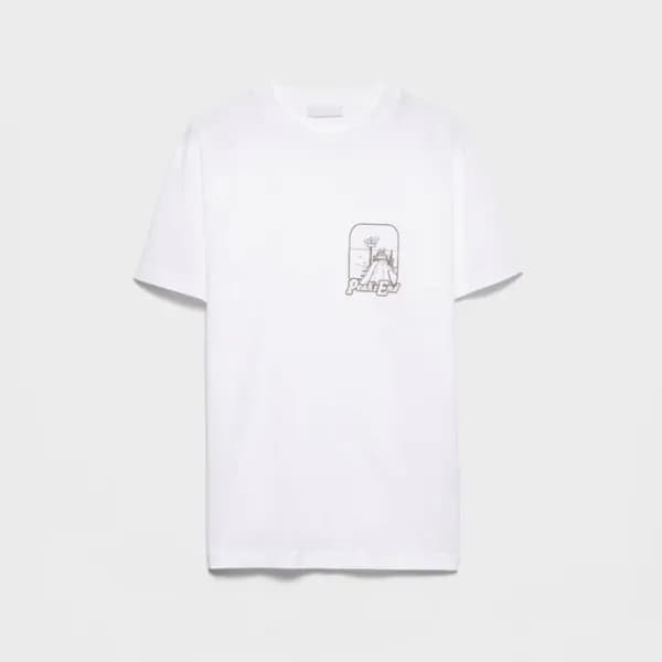 프라다 남성 라운드 반팔티 - Prada Mens Round Tshirt - prc1422… - 1