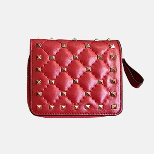 Valentino 2018 Rockstud Leather Zippy Coin Purse -…