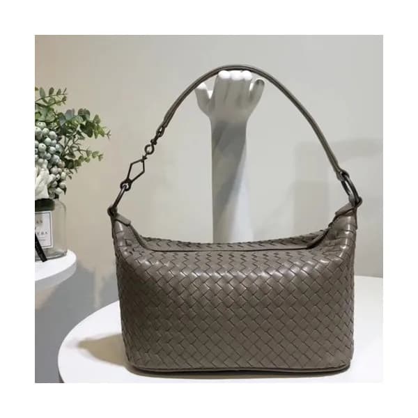 Bottega Veneta Leather Gray Tote Shoulder Bag,27cm… - 1