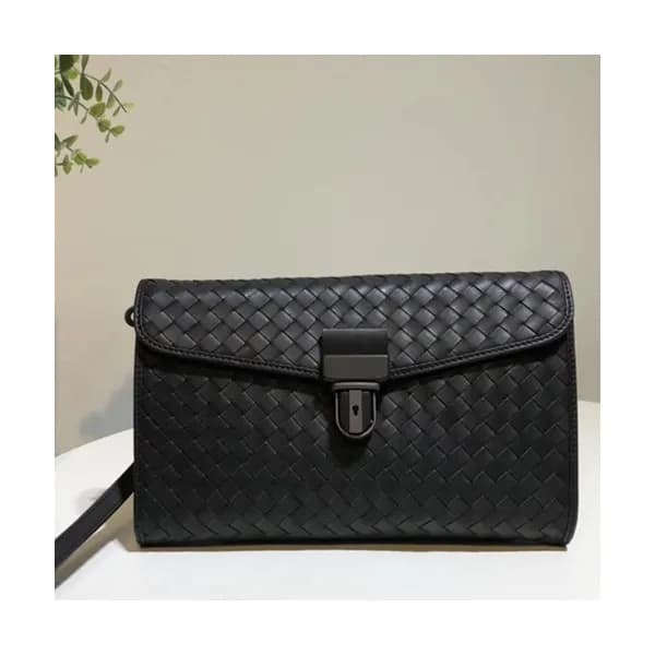 Bottega Veneta Leather Black Hand Bag,26cm - 보테가 베… - 1